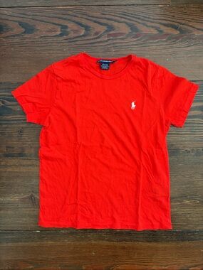 Polo by Ralph Lauren Red Crew Neck Short Sleeve Tee